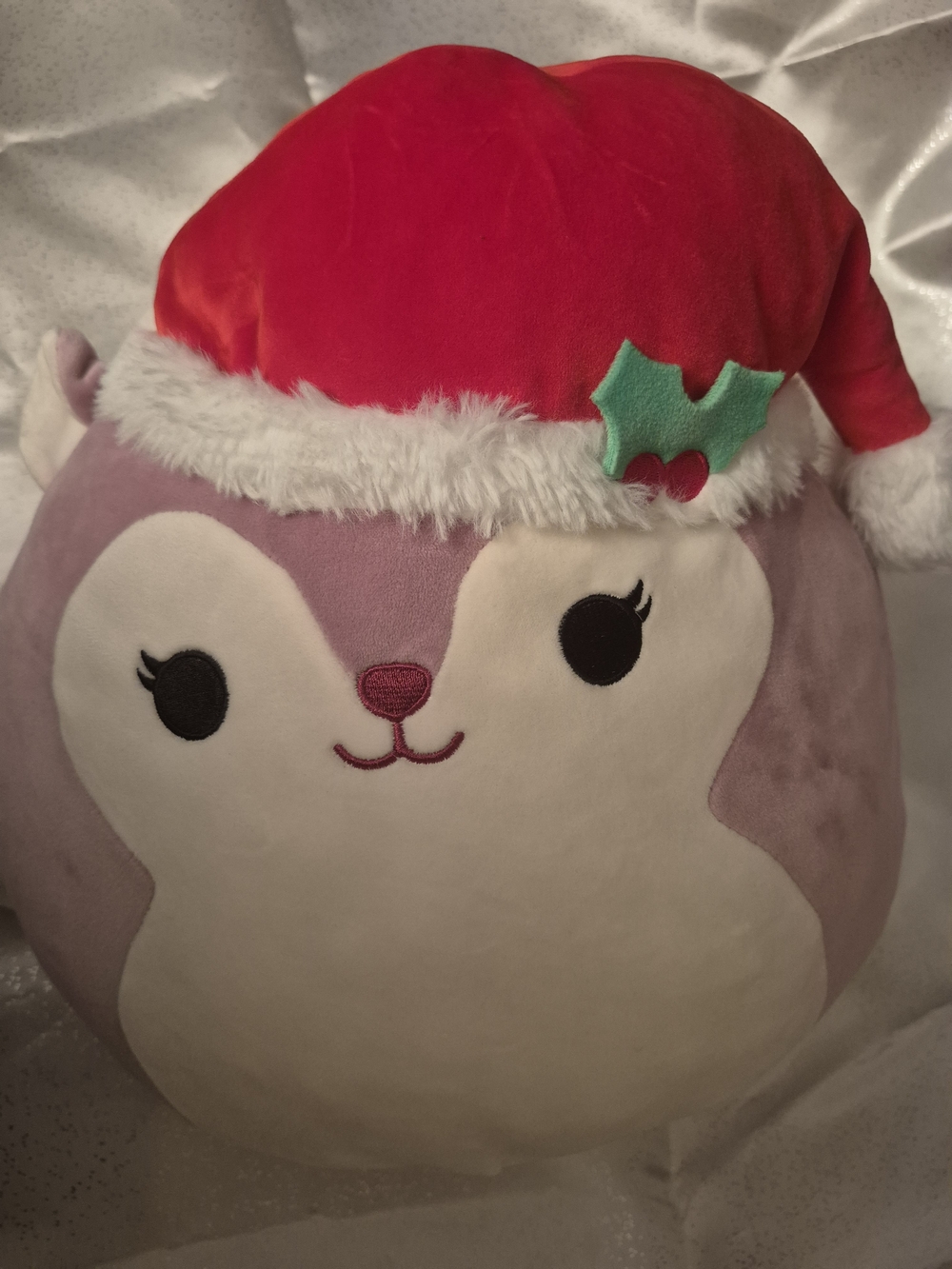Squishmallows Holiday Penguin Pillow - Red Hat, Purple Body, White Face